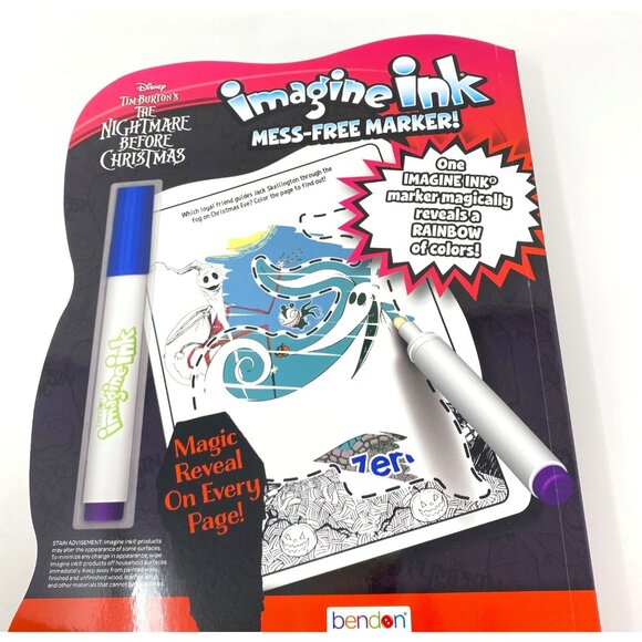 Disney's Nightmare Before Christmas Shaped Imagine Ink Book Color No Mess - Picture 4 of 9